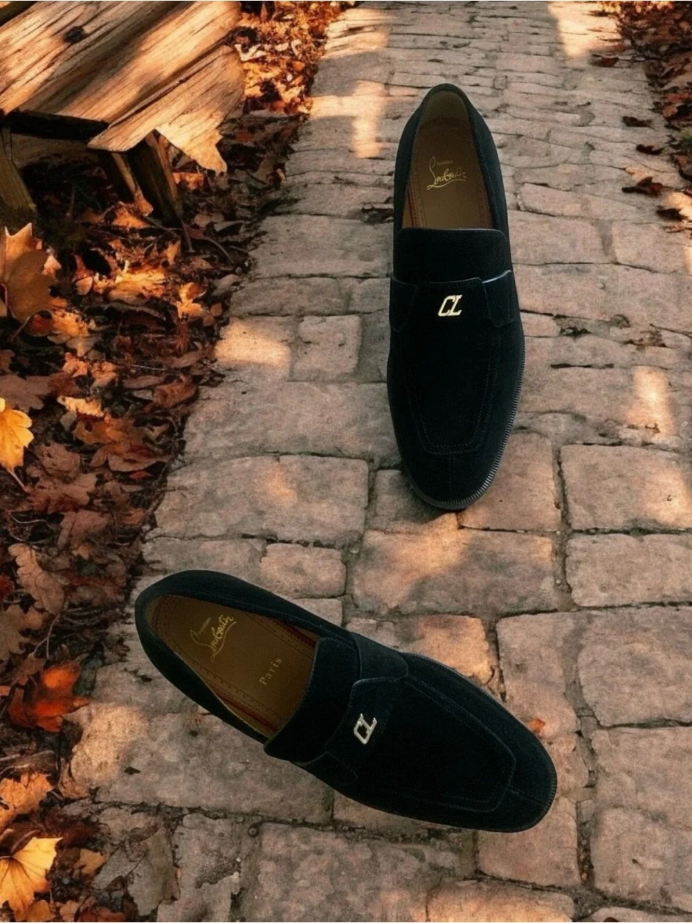 Christian Louboutin Varsimoc Logo-Embellished Suede Loafer Shoes Size 43 $995